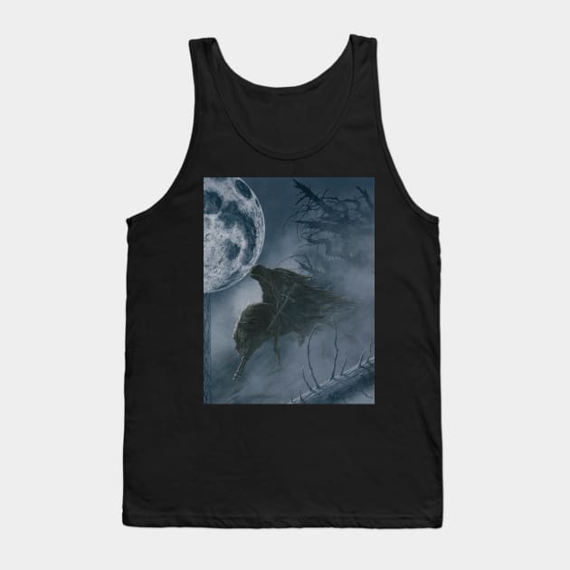 The Witchking Rides Under the Moon of Middle-earth Tank Top by Kip Rasmussen Tolkien Art